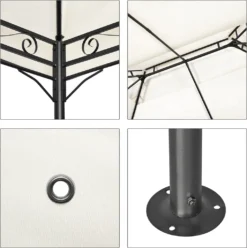 Mondeer Gartenpavillon 3x4m Premium Pavillon Seitenwänden Mit Reißverschlüssen Metallrahmen Stabil 180g/m² Dachplane Wasserdicht Luxus Modern Stil, Beige -Deutschland Garten Zier Verkaufs-Shop 00294459e419e8b4586dcf1ca74633d0