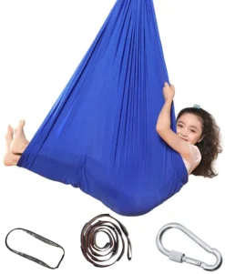Kinder Schwingen Hängematte, Indoor Schaukel Elastisch Cuddle Hammock Sensory Swing Ideal Für ADHS, Asperger Und Sensorische Integration Sowie Autismustherapie(Blau,150 X 280CM) -Deutschland Garten Zier Verkaufs-Shop 00543e062d433b87ecc996f8d039b1ef
