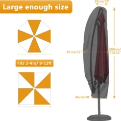 Sonnenschirm Schutzhülle Mit Stab, Sonnenschirm Abdeckung 2 Bis 4 M Große Ampelschirm Schutzhülle, Wetterfeste, UV-Anti, Winddicht Und Schneesicher, Outdoor Für Ampelschirm -Deutschland Garten Zier Verkaufs-Shop 0073ac3dcfa324f859c4b8911926b126