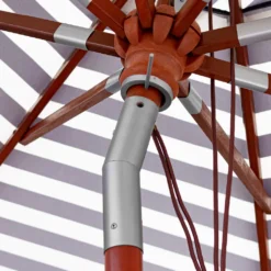 Anndora Sonnenschirm Knickbar 3m Rund Gestreift Blau Weiß Winddach UV-Schutz - Knick 3m Rund -Deutschland Garten Zier Verkaufs-Shop 00ad8902486c0c22bf289ddf8dd007aa