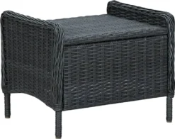 VidaXL Verstellbarer Gartensessel Mit Fußhocker Poly Rattan Dunkelgrau -Deutschland Garten Zier Verkaufs-Shop 0130d3ba928788abe0d80b362a61cc4e