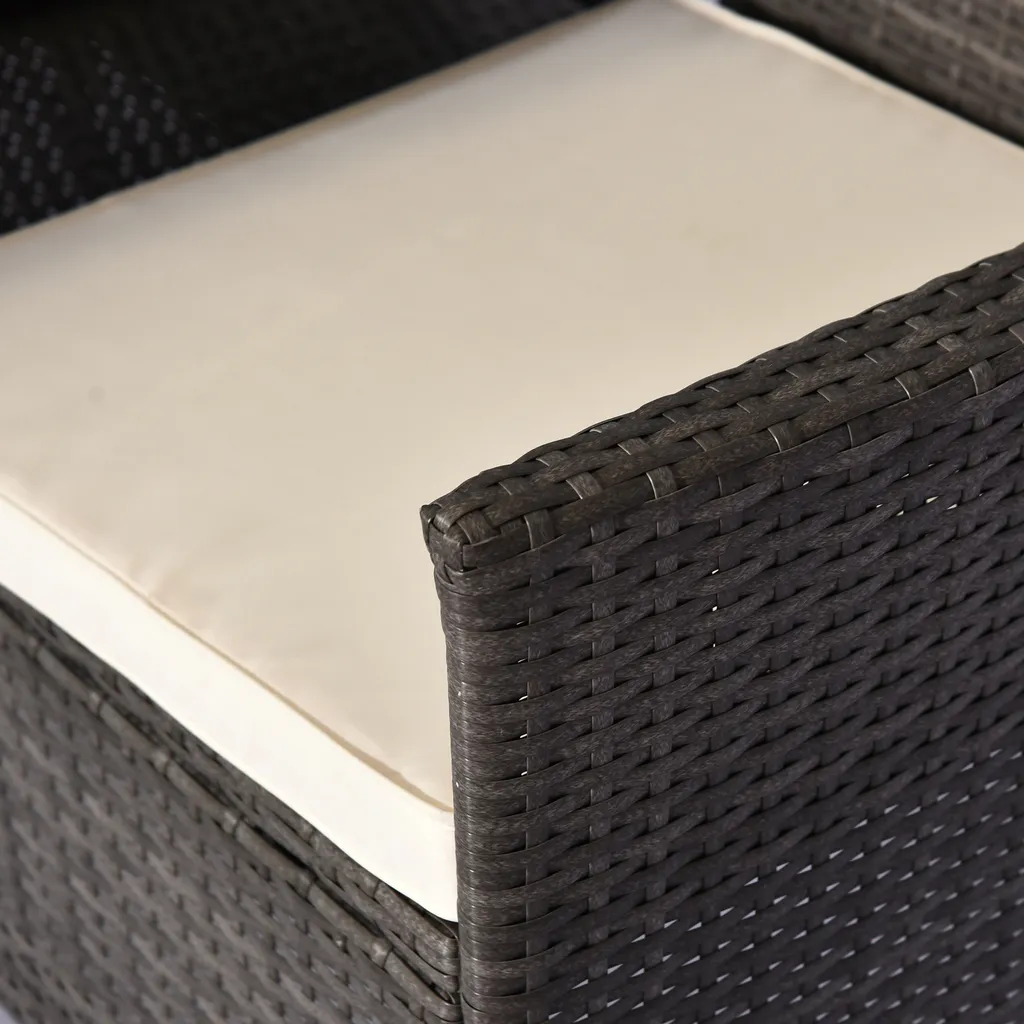 Outsunny Polyrattan Gartenbank Gartensofa Sitzbank Mit Tisch 2-Sitzer Stahl Grau B133 X T63 X H84cm 6 Outsunny Polyrattan Gartenbank Gartensofa Sitzbank Mit Tisch 2-Sitzer Stahl Grau B133 X T63 X H84cm – Bild 6