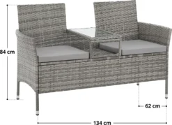 SVITA CHICAGO Rattan-Bank Garten-Bank Lounge Sitzecke Grau -Deutschland Garten Zier Verkaufs-Shop 0288591c0aeb3328a82bc157cb329743