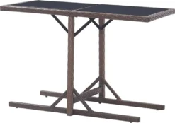 VidaXL Gartentisch Braun 110×53×72 Cm Glas Und Poly Rattan -Deutschland Garten Zier Verkaufs-Shop 02d037cb0633ac743a25acbb7b616a81