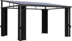 VidaXL Pavillon Mit Vorhängen 405x294x244 Cm Anthrazit
