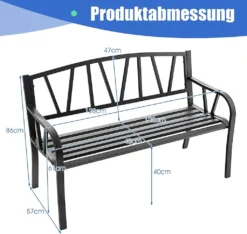 COSTWAY Gartenbank Metall, 2-Sitzer Sitzbank, Parkbank Bis 300kg Belastbar, Terrassenbank Für Garten, Balkon Und Terrasse, 128 X 57 X 86 Cm -Deutschland Garten Zier Verkaufs-Shop 0356e90af6a32b71c60078d6421206b9