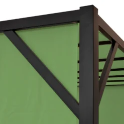 Pergola Baia, Garten Pavillon Terrassenüberdachung, Stabiles 6cm-Stahl-Gestell + Schiebedach Grün 3x4m -Deutschland Garten Zier Verkaufs-Shop 03614f2fef08cd7feabd41a63dbac7d7