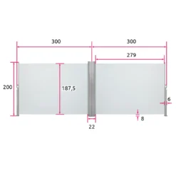 Tectake Aluminium Doppel Seitenmarkise Ausziehbar Mit Aufrollmechanismus - 200 X 600 Cm, Grau -Deutschland Garten Zier Verkaufs-Shop 0394d3a450557f2bd7e585b87312dbaa