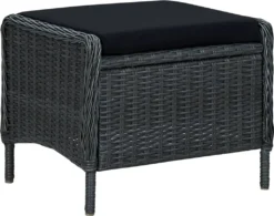 VidaXL Verstellbarer Gartensessel Mit Fußhocker Poly Rattan Dunkelgrau -Deutschland Garten Zier Verkaufs-Shop 03aec74ca1ffdfe202c4972d27fc77f7