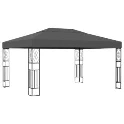 VidaXL Pavillon Mit LED-Lichterkette 3x4 M Anthrazit Stoff -Deutschland Garten Zier Verkaufs-Shop 040b8f9fe88661e50ddd84e3152170da