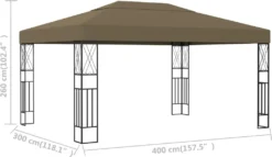 VidaXL Pavillon 3x4 M Taupe Stoff -Deutschland Garten Zier Verkaufs-Shop 04434742e81fd280eaccd09703105795