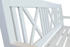 Garden Pleasure Gartenbank Bank MALMÖ 3-Sitzer B 154 X T 59 X H 89 Cm, Bank Aus Weiß Lackiertem Eukalyptus-Holz -Deutschland Garten Zier Verkaufs-Shop 047eec708f7cf5a99f153f90c386b30b