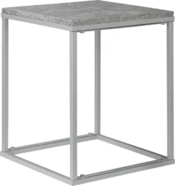 Outsunny Gartentisch Beistelltisch Couchtisch Outdoor Indoor Mit Metallgestel Für Garten Terrasse Balkon Im Industrie-Design Stabil Metall Grau 40 X 40 X 50 Cm