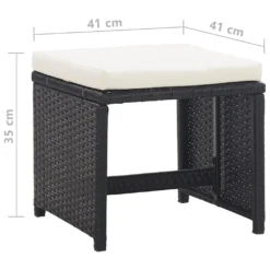 VidaXL Gartenhocker 2 Stk. Mit Sitzkissen Poly Rattan Schwarz -Deutschland Garten Zier Verkaufs-Shop 05dd7712e91714a1d6903bf200605ba8