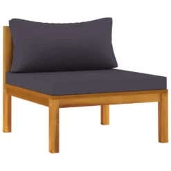 VidaXL 2-tlg. Sofa-Set Mit Dunkelgrauen Kissen Akazie Massivholz -Deutschland Garten Zier Verkaufs-Shop 05f269ced8366377b6e251c14ac1fc87