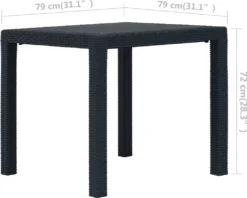 VidaXL Gartentisch Anthrazit 79 X 79 X 72 Cm Kunststoff Rattan-Optik -Deutschland Garten Zier Verkaufs-Shop 0600c3d7ab3a51d49e18183ec227ed72