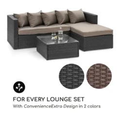 Blumfeldt Theia Loungetisch Beistelltisch Gartentisch (aus Polyrattan, Glasplatte, Platzsparend) Dunkelgrau -Deutschland Garten Zier Verkaufs-Shop 06706438d874468d394141451961c7e4