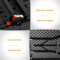 Jago® Klapptisch - 183 Cm Lang, Für 8 Personen, Klappbar, Tragbar, Platzsparend, Outdoor/Indoor, Für Garten, Camping, Bis 150 Kg, Schwarz - Buffettisch, Campingtisch, Koffertisch, Gartentisch -Deutschland Garten Zier Verkaufs-Shop 0697f0cbbe036dacf60d7825537573cf
