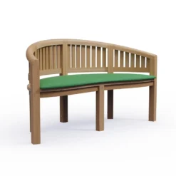 KMH® TEAK 3-sitzer Bananenbank Mit Auflage Grün