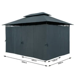 Casaria Pavillon 3x4m Gartenzelt Garten Seitenteile Metall Wasserabweisend Topas, Farbe:anthrazit -Deutschland Garten Zier Verkaufs-Shop 070b91a8f20dae601db4a52c51f908ed