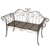Garden Pleasure Metall Garten Bank Sitzbank Parkbank Terrasse Rost Antik Optik