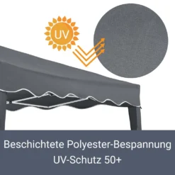 Juskys Faltpavillon Vivara 3x3 M – Pop-up Pavillon Höhenverstellbar, UV50+ & Wasserabweisend – Gartenzelt Mit Tasche – Partyzelt Für Garten Grau -Deutschland Garten Zier Verkaufs-Shop 07b4a7a9305d10040d26ff7afc1db3ff