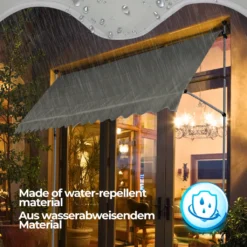 Jago® Klemmmarkise - 300/350/400x80cm, Höhenverstellbar, Kurbel, Wasserabweisend, UV-Schutz, Terrasse, Sonnenschutz, Farbwahl - Balkon, Sonnenmarkise, Terrassenmarkise (350 X 80 Cm, Anthrazit) -Deutschland Garten Zier Verkaufs-Shop 080a87409683fadaa4b2313739fde6b1