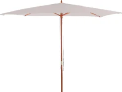 Sonnenschirm Lissabon, Gartenschirm Marktschirm, Ø 3m Polyester/Holz Creme