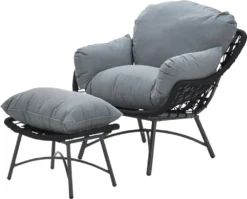 Garden Impressions Logan Relaxsessel Mit Fußbank Schwarz