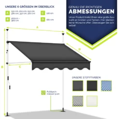 Tillvex Balkonmarkise 300 Cm Grau Gelenkarm Markise Klemmmarkise Sonnenmarkise Balkon Ohne Bohren -Deutschland Garten Zier Verkaufs-Shop 0863efc1390c88faf998b14debaf86e2