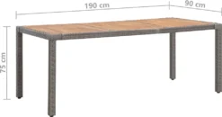 VidaXL Gartentisch Grau 190x90x75 Cm Poly Rattan Und Akazie Massivholz -Deutschland Garten Zier Verkaufs-Shop 0870bc9f792c811acab221fe03310045