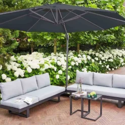 Ampelschirm / Sonnenschirm Siena Garden Sunset N+ Ø350cm Anthrazit -Deutschland Garten Zier Verkaufs-Shop 090706d20409b63137c93f1e9b1ffbab