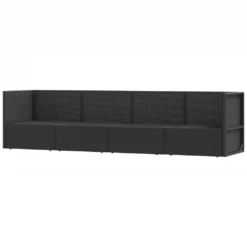 VidaXL 4-tlg. Garten-Lounge-Set Mit Kissen Schwarz Poly Rattan -Deutschland Garten Zier Verkaufs-Shop 0a2b517260507941b4d426430d9ebefa