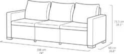 Allibert By Keter Loungesofa California 3-sedačka -Deutschland Garten Zier Verkaufs-Shop 0a949b342d1232c64aa337e1b794f49e