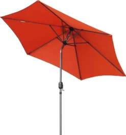 Angel Living Sonnenschirm Aus Aluminium, 250 Cm, Mit Kurbel-Kippmechanismus, Sonnenschutz UV 50+ Terrakotta