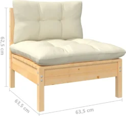 VidaXL 2-Sitzer-Gartensofa Mit Creme Kissen Massivholz Kiefer -Deutschland Garten Zier Verkaufs-Shop 0b836256cf45890f9b9fbd37f7ddca74