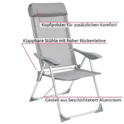 Tectake 4 Aluminium Gartenstühle Klappbar Mit Kopfteil - Grau -Deutschland Garten Zier Verkaufs-Shop 0c77e06e03f0a8fc893ff9b494bfb4e4
