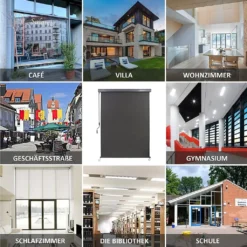 Mucola Senkrechtmarkise 160x250 Cm Markise Seitenmarkise Anthrazit Windschutz -Deutschland Garten Zier Verkaufs-Shop 0cb9d6ae59a007e1afe96b6aa688913e