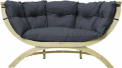 Gartenbank / Gartensofa 2-Sitzer Amazonas Siena Due Kissen Anthracite