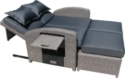 Garden Pleasure Funktionssofa NIZZA Stahl / Kunststoffgeflecht / Dunkelgrau 970373 -Deutschland Garten Zier Verkaufs-Shop 0ccb4dbeaafe51a5218045c35444f34b