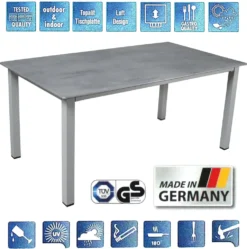 Gartentisch / Lofttisch MFG 160x90cm Alu Graphit / Topalit Betonoptik -Deutschland Garten Zier Verkaufs-Shop 0ccbfcaaaea36f4b67bef4130d9b5404