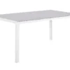 Gartentisch Grau Weiß 160 X 90 Cm Aluminium Glasplatte Starke Aluminiumgestell Outdoor Rechteckig Modern