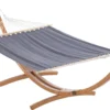 Hängematte Langadia Mit Gestell 200 X 150 Cm Hängeschaukel Max. 120 Kg Outdoor Hängesitz Hängeliege Gestell Aus Massivholz Dunkelgrau