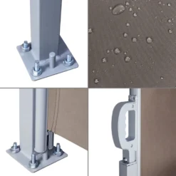 EINFEBEN Doppelseitenmarkise Markisen Brau 160x600cm Ausziehbar UV Bestaendig Fuer Balkon Terrasse Balkon -Deutschland Garten Zier Verkaufs-Shop 0de2a9f1922d8fcfe15d7f90102b8e55