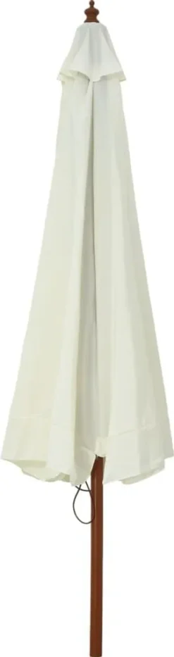 VidaXL Sonnenschirm Mit Holzmast 330 Cm Sandweiß