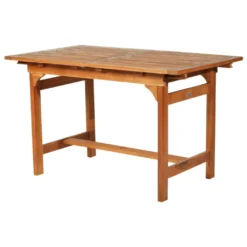 Outsunny Ausziehtisch Gartentisch Esstisch Gartenmöbel Akazienholz Wetterfest Braun 160/120 X 70 X 72 Cm