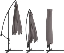 Tectake Sonnenschirm Ampelschirm Ciccio Ø 350cm Mit Schutzhülle - Grau -Deutschland Garten Zier Verkaufs-Shop 10066abf240b9d0bd051f49f46558fb5