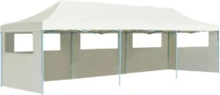 VidaXL Faltzelt Partyzelt Pop-Up Mit 5 Seitenwänden 3 X 9 M Creme