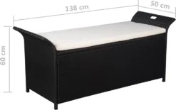VidaXL Truhenbank Mit Polster 138 Cm Poly Rattan Schwarz -Deutschland Garten Zier Verkaufs-Shop 105420e80e4f933a5e3d474a27793466