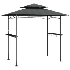 VidaXL Grillpavillon Mit Seitenregalen Anthrazit 240x150x243 Cm Stahl